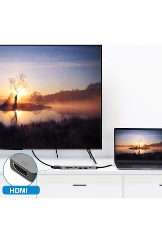 7 İn 1 Type C Usb 3.0 Hub Hdmı Sd Hafıza Kart Adaptörü Apple Uyumlu MacBook