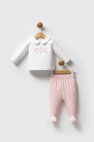 U.S. Polo Assn. Kız Bebek 2li Takım - Beyaz Beyaz