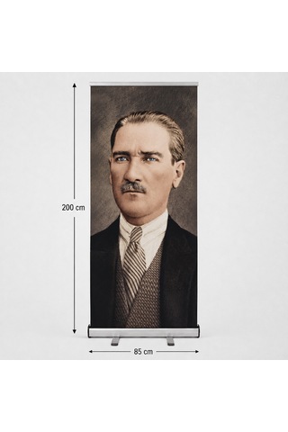 Atatürk Poster Baskılı Roll Up Banner 85x200cm No:2 Diğer