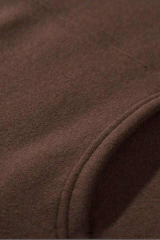 Tarz Cool Regular Kapüşonlu Sweatshirt Erkek Unisex 3 İplik Şardonlu %100 Pamuk Basic Hoodie Kahverengi