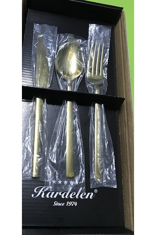 Titanyum Gold 6 Kişilik 36 Parça Kaşık Çatal Bıçak Seti Altın