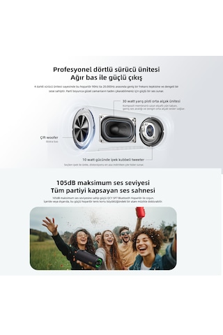 Qcy SP7 40 W RGB Işık TF Kart Girişi Bluetooth 5.4 Hoparlör