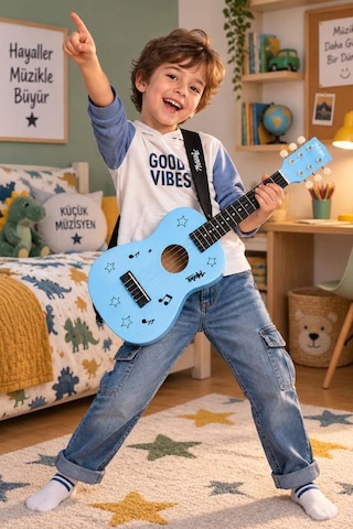 Midex Cg-230bl Çocuk Klasik Gitar Seti 3-8 Yaş 23 İnç 58 Cm Mavi Çocuk Gitarı Seti