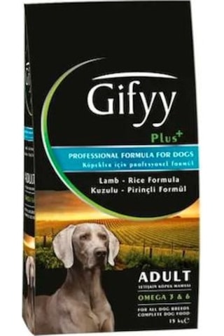 Gifyy Kuzu Etli ve Pirinçli Yetişkin Köpek Maması 15 KG