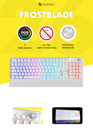 Gameagle Frost Blade Mekanik Hisli Bilek Destekli Rgb Aydınlatmalı Gaming Klavye Oyuncu Klavye