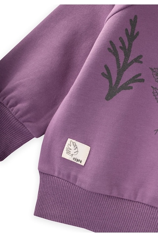 Cigit Ağaç Baskılı Sweatshirt 1-7 Yaş Mor