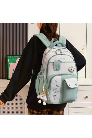 Jıalan Kitap Çantası Büyük Kapasiteli Naylon Rahat Kampüs Sırt