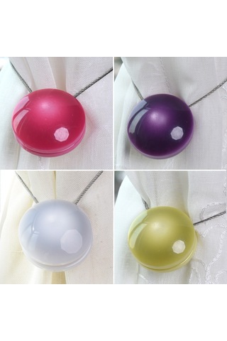 Geeroyoo Kedi Gözü Reçine Manyetik Perde Bağlayıcı - Otomatik Tutucu, Kurulumu Olmayan, Oturma Odası Perde Aksesuarı Açık Bej, Tek Adet