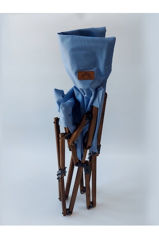 Joyfull Turtle Ahşap - Kollu Katlanır Sandalye -mavi Kılıf -çanta Mavi