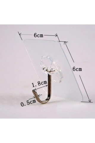 Periboia Kendınden Yapışkanlı Şeffaf Askı 5 Li Set Şeffaf