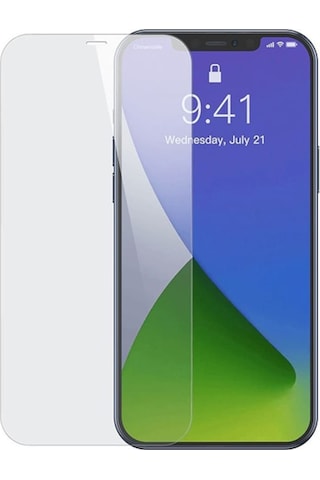 Baseus Apple Uyumlu   iPhone 12 Pro Max 6.7 0.3Mm Ful Tempered Cam Ekran Koruyucu Şeffaf (467499338)