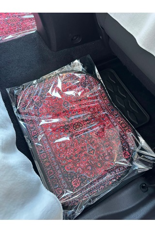 Kırmızı Kilim Desen Baskılı Oto Halı Paspas Takımı