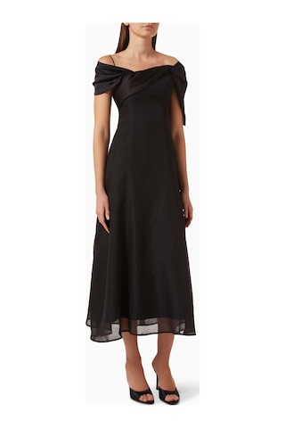 Eegen Studio Kristal Off - Shoulder Midi Elbise - Şık Tasarım, A - Line Kesim Ve Zarif Detaylarla Siyah