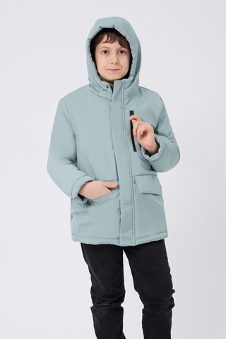 Erkek Çocuksu Ve Rüzgar Geçirmez Kapüşonlu 3 Cep Kışlık Mont & Kaban & Parka-70 Mint Yeşili