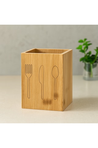 Ahşap Bambu Kaşıklık Organizer 9x9 Cm Aklby-bsva58 Diğer
