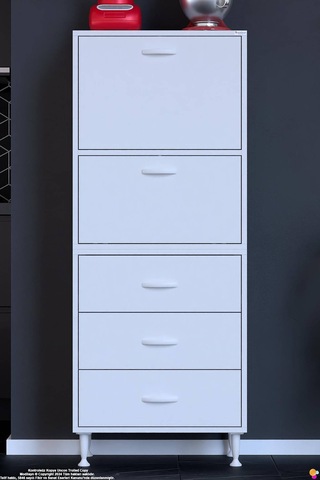 More 55 Cm Çok Amaçlı Organizer Mutfak Kiler Banyo 2 Kapaklı 3 Çekmeceli Mutfak Dolabı 55x150x32 Cm Beyaz