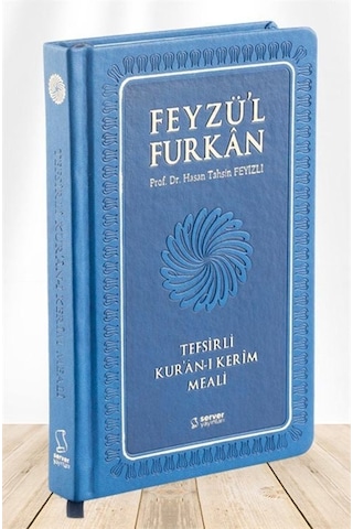 Feyzü'l Furkan Tefsirli Kuranı Kerim Meali Lacivert (Büyük Boy-Sadece Türkçe Meal-Kalın Cilt)