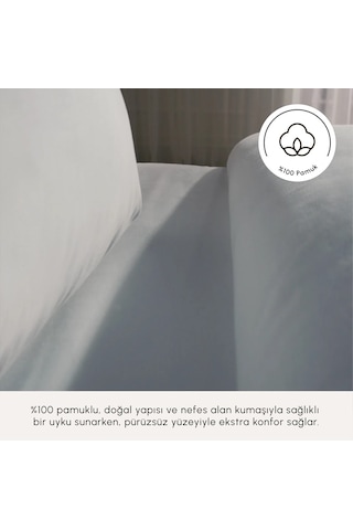 Komfort Home White Collection 120 Tel %100 Pamuk Percale Tek Kişilik Nevresim Takımı Beyaz