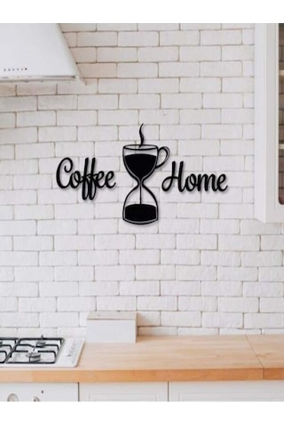 Coffee Home Temalı Lazer Kesim Ahşap Duvar Dekoru İç Dekorasyon