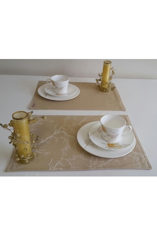 Amerikan Servis Dalya+pl 32 x 45 CM Krem-2'li Takım Krem
