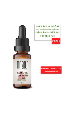 Masala Saf Kuşburnu Çekirdeği Yağı 20 ml. (Rosehip Oil) Soğuk Pres