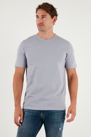 Buratti Pamuklu Regular Fit Bisiklet Yaka Erkek T Shirt 59020204 Gri