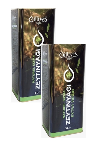 Oillives Soğuk Sıkım Naturel Sızma Zeytinyağı 5 Lt X 2 Teneke