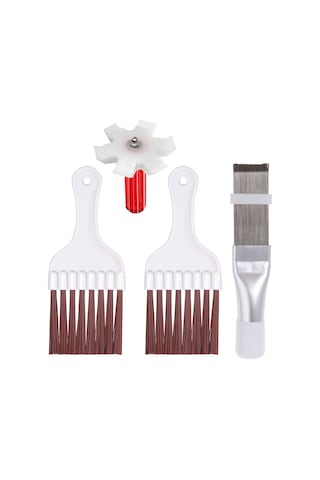 Aubyhe 4'lü Soğutucu Radyatör Temizleme Seti: 2 Fırça + 1 Plastik + 1 Çelik Kanat Taramacı - Buzdolabı, Klima Ve Radyatörler İçin