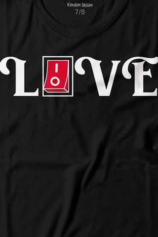 Kendim Seçtim Love Live Tipografi Anahatar Baskılı Tişört Çocuk T-shirt 001