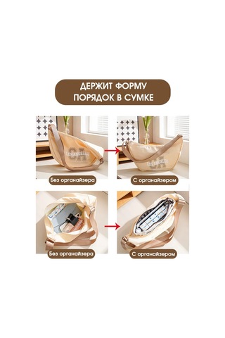 Travel Çanta İç Düzenleyici, Büyük, Fermuarlı, Beyaz 303368603 Fildişi