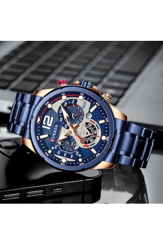 Curren 8395 Çelik Kayışlı Quartz Kol Saati Mavi