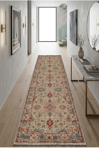 Yolluk Halı Kaymaz Taban Yıkanabilir Leke Tutmaz Kilim Özel Ölçü Koridor Halısı 3031 Çok Renkli