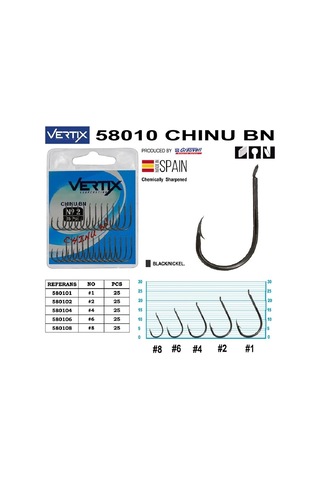 Vertix 58010 Chinu Bn Siyah Olta İğnesi 25 Li Paket No:1