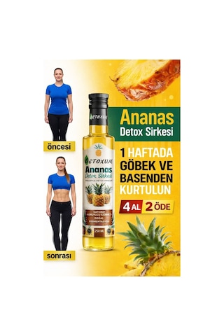 Detoxum Ananas Sirke Doğal Fermantasyon Pineapple Vinegar 250 ML