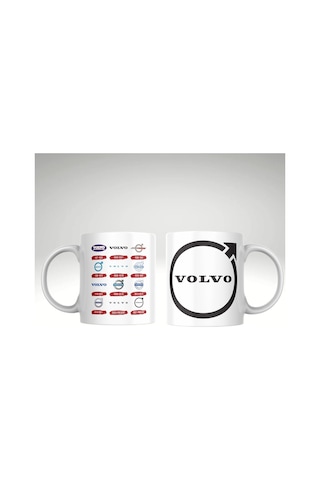 Applucky Volvo Logo Tarihçesi Baskı Kupa Bardak Beyaz