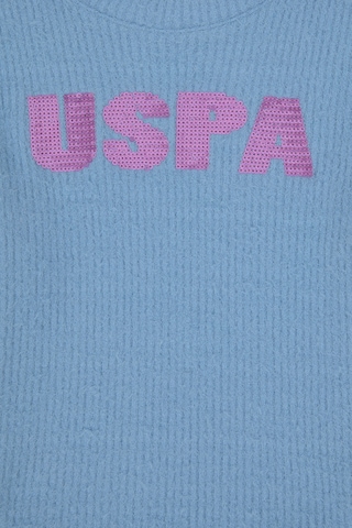 U.S. Polo Assn. Kız Çocuk Açık Mavi Bisiklet Yaka Sweatshirt 50290723-VR003