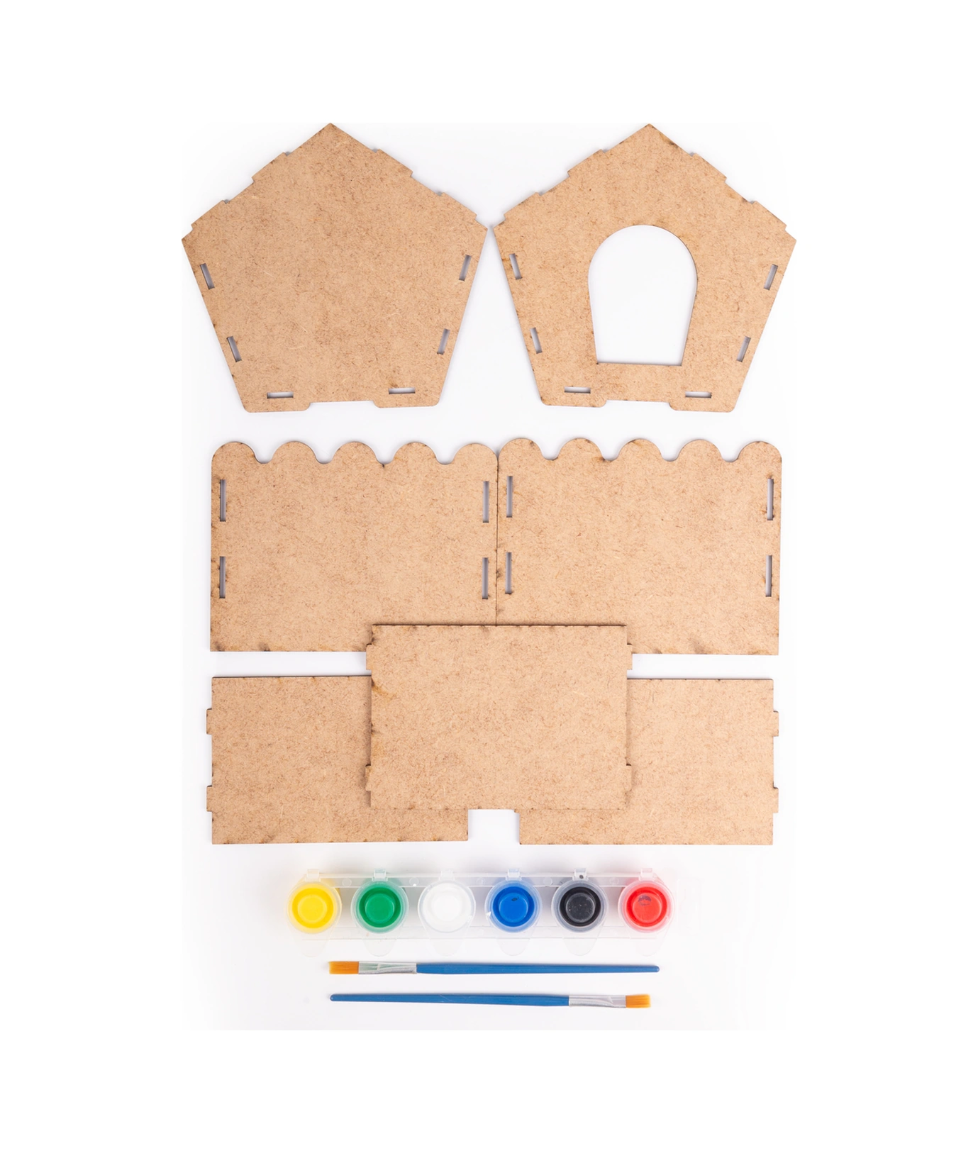 Ahşap Oyuncak Kuş Evi Ve Ev Boyama Seti, Ahşap Boyama Evi, Ahşap Oyuncak Yapboz Kuş Evi