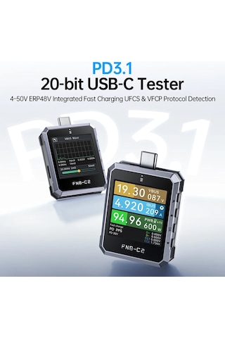 Fnırsı Fnb-c2 Usb Pd 3.1 Type-c Hızlı Şarj Test Cihazı 240w, E-marker Okuma