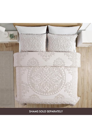 Lexroo Madalyon Şönil Yatak Örtüsü, Queen Size, Blush Çok Renkli