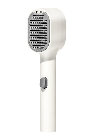 Geekyou Evcil Hayvan Iyonik Titreşim Masaj Tarakı - Ahşap Işıkla Cilt Sorunu Tespiti, Tek Tuşlu Tüy Alma, 800mah Pil