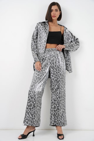 Bigdart 6699 Leopar Desenli Alt Üst Takım - Gri