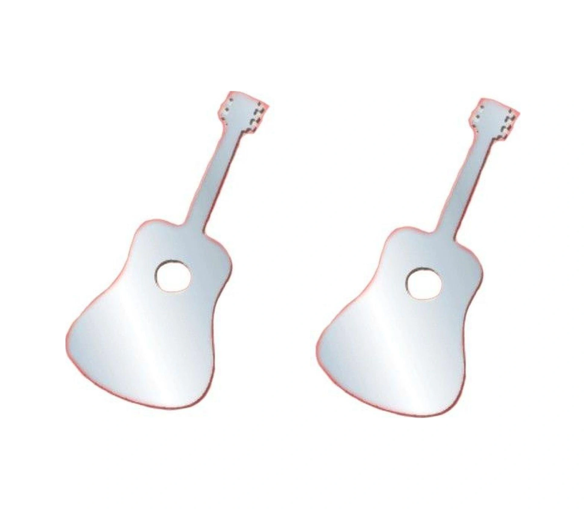 2 Adet Defter Sticker,laptop Sticker Aynalı Gitar Şekilli 34x15x0,6cm