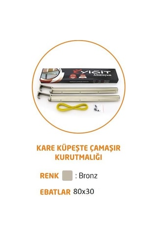 Kare Küpeşte Alüminyum Balkon Çamaşırlık Kurutmalık 80X30