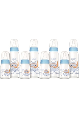 Bebsi Cam Biberon Seti Mavi 250ml+125ml 4 Lü Set