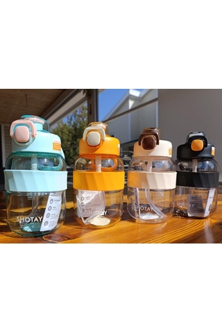 Shotay Pipetli Su Matarası Tritan Turuncu 700ml