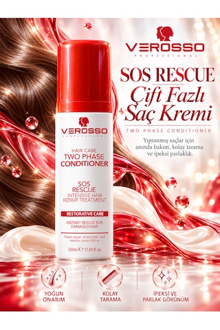 Verosso Sos Rescue İki Fazlı Durulanmayan Saç Bakım Spreyi 350 Ml