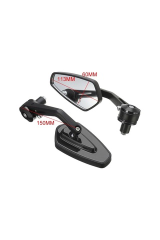 Motosiklet Kolu Tüm Alüminyum Kiraz Dikiz Aynası Siyah