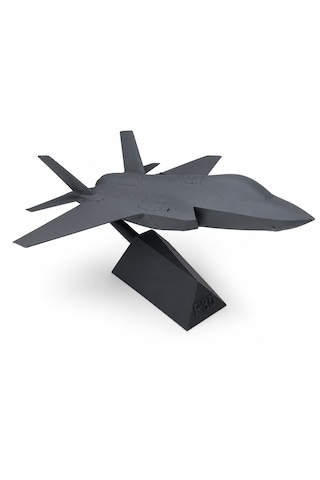 30 Cm Gri Modern Jet Uçağı Dekoratif Masaüstü Biblo Teknolojik Tasarımlı Uçak Maketi Ofis Ve Oyun Odası Dekoru