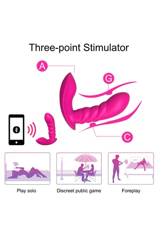 X-sense Telefon Kontrollü Şarjlı Giyilebilir Rose Red Vibratör