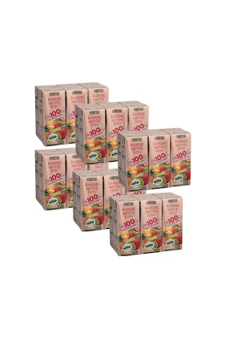 Karışık Meyve Suyu %100 Meyve Suyu Oranı Şeker İlavesiz 36 Adet X 200 Ml